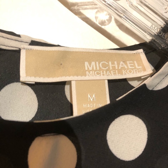 Michael Kors Polka Dot Flutter Ruffle Sleeve Top M - Picture 9 of 11